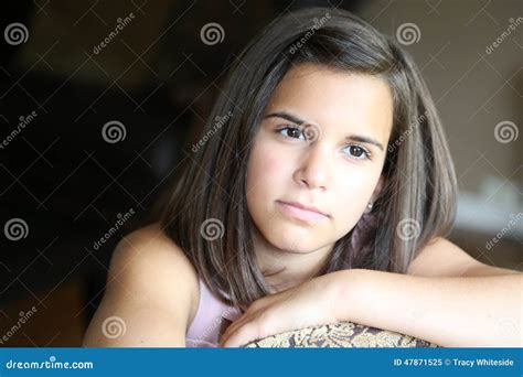 Close Up Of Serious Latina Girl Stock Image Image Of Depressed Adolescents