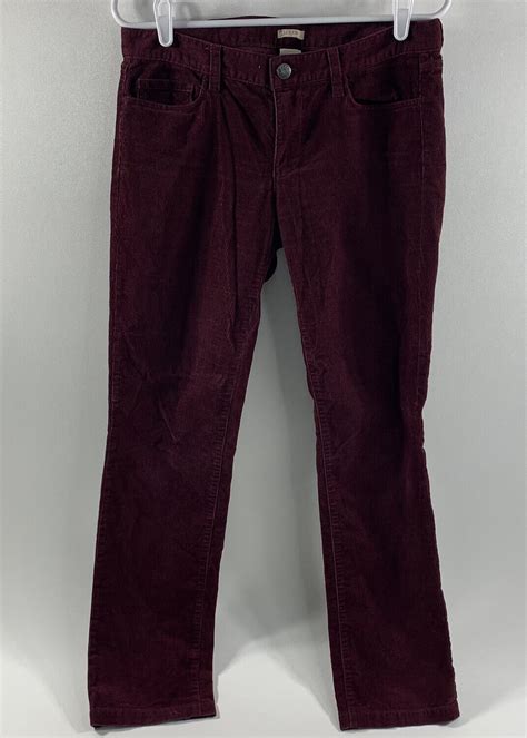 J Crew Jeans Womens Matchstick Maroon 28S Skinny Corduroy Pants Cotton