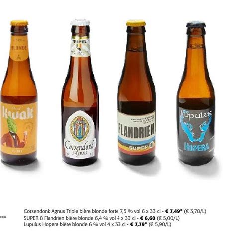 Promo Corsendonk Agnus Triple Bière Blonde Forte Vol Super Flandrien Bière Blonde