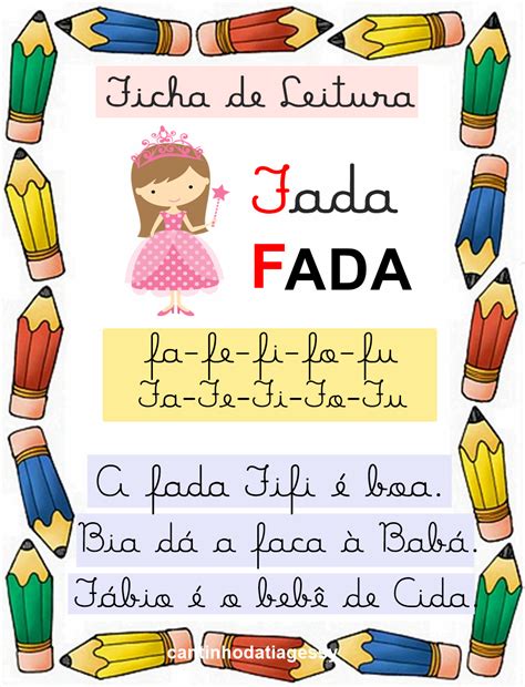 Ficha De Leitura Letra F - Ficha De Leitura Letra S Sapo Leitura Agua