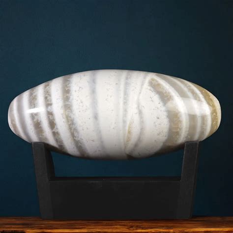 Shiva Lingam In Zebra White Jasper Symbol Of Purity And Balance