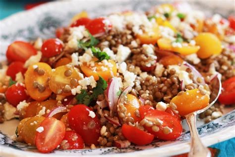 Lentil Feta Tomato Salad Great Salad Recipes Legumes Recipe