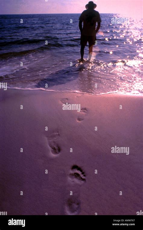 Footprints In The Sand Stock Photo Alamy