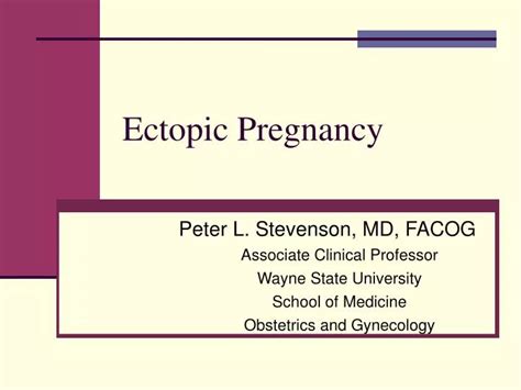 Ppt Ectopic Pregnancy Powerpoint Presentation Free Download Id 6916819