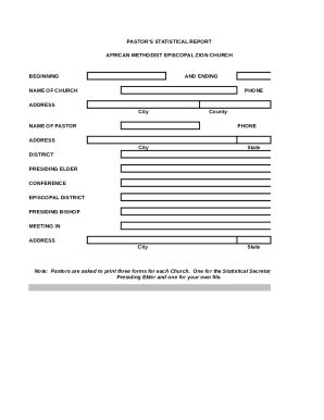 Fillable Online Note Pastors Are Asked To Print Three Forms For Each