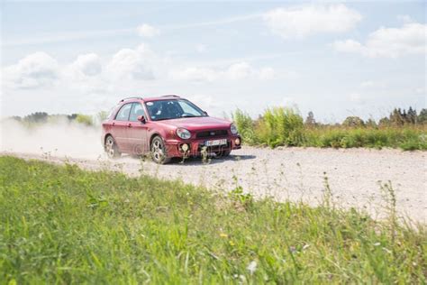 Amateur Rally Dirt Road Car With Rider Latvia Editorial Stock Photo Image Of Power