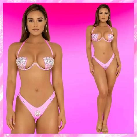Embellished Push Up Bikini In Pink