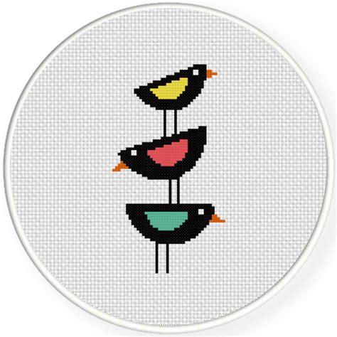 Birds Stack Cross Stitch Pattern Daily Cross Stitch