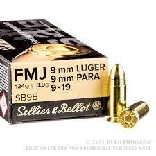 Sellier Bellot 9MM 124 Grain FMJ 50 Rounds SB9MM 124GF