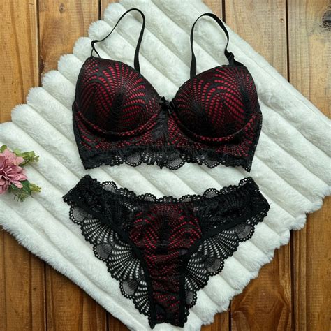 Conjunto Francesa Bojo Sutiã Renda Calcinha Sensual Super Conforto Lingerie Shopee Brasil