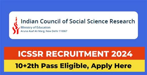 Delhi Icssr Various Vacancy Form