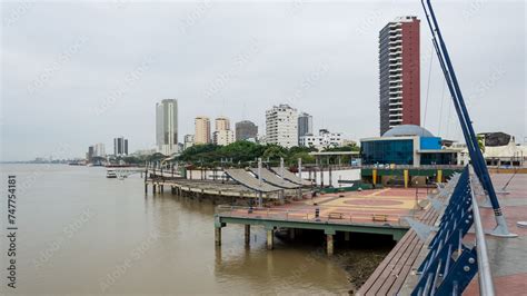 Cityscape From Malecón 2000 The Boardwalk Overlooking The Guayas River