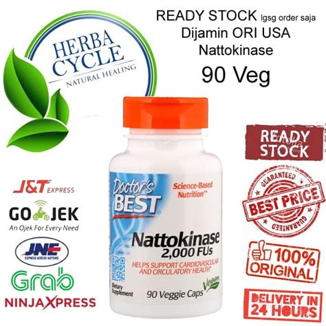 Jual Doctor's Best Nattokinase 2,000 FUs (90 Veg) Dr Best Nattokinase ...