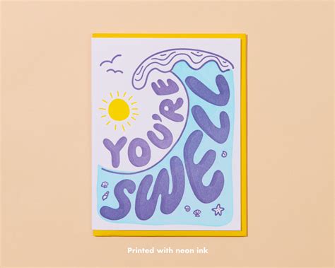 Youre Swell Letterpress Greeting Card And Here We Are