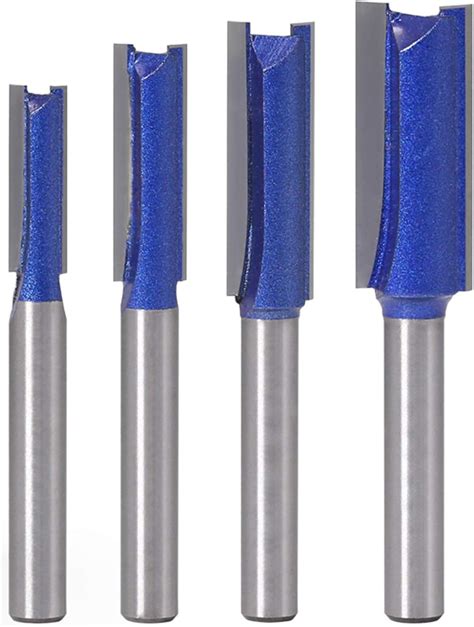 Meihejia 1 4 Inch Shank Straight Router Bits Set 4 Sizes Amazon