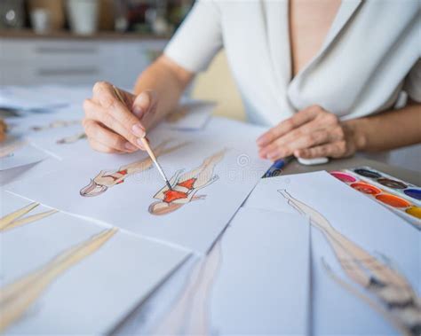 Faceless Woman Sketches Swimwear And Underwear Close Up Of Fashion