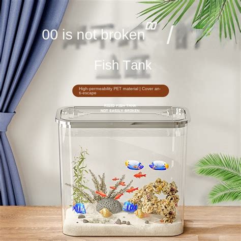Light Luxury Transparent Fish Tank Plastic Nude Tank Desktop Living Room Ecological Betta