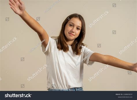 Pretty Spanish Teenage Girl Brunette Hair Stock Photo Shutterstock