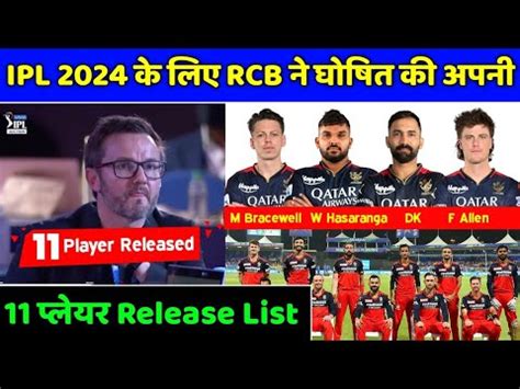 Ipl Royal Challengers Bangalore Rcb Released Players List