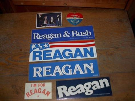 5 Vintage Presidential Political Bumper Stickers Ronald Reagan George