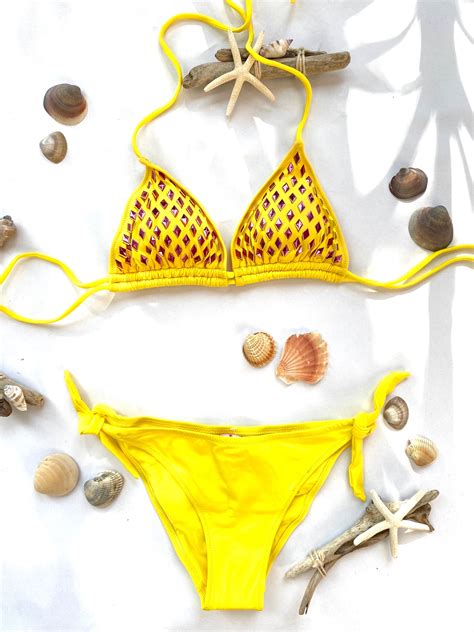 Bikini Triangolo Imbottito Specchietti Laser Slip Sgambato PINUP Intimo Maranello