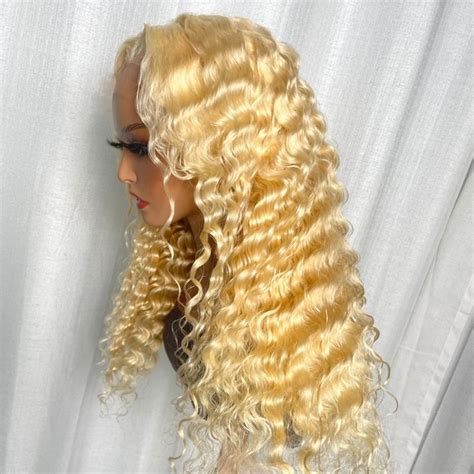 UNice Stylish Blonde Loose Deep Wave Lace Front Wig Human Hair
