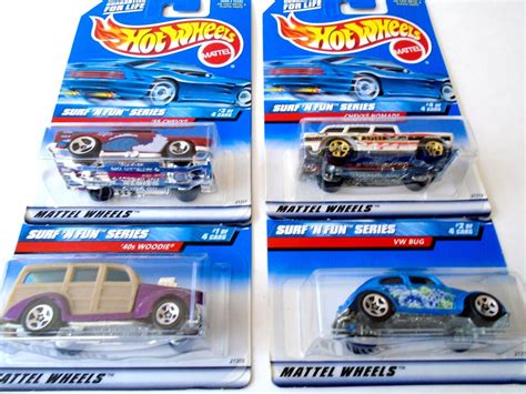 Hot Wheels Surf N Fun Set Of Nip Blue Card Surf N Fun