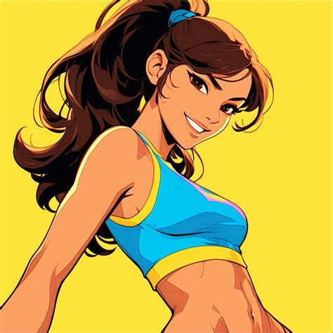 Chica latina de unos años haciendo aeróbico Vector Premium