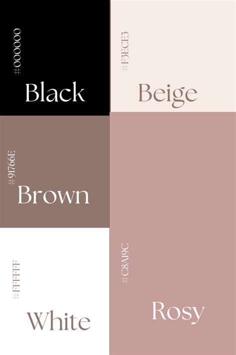 INSPIRAÇÃO DE PALETA DE CORES PALETA DE CORES ELEGANTE Nude color palette Brand color