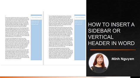 How To Insert A Sidebar Or Vertical Header In Word Youtube