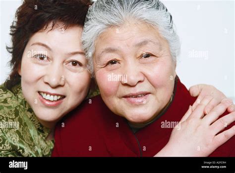 Portrait Of A Mature Woman Hugging A Senior Woman Stock Photo Alamy