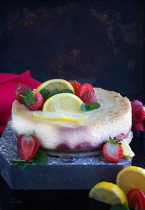 Strawberry Lemon Cheesecake Video Nish Kitchen