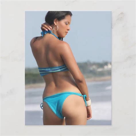 Blue Bikini Girl Photo Postcard Zazzle