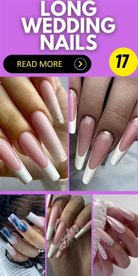 Get Dream Wedding Nails Long Black And Sparkling With Almond Pink Nude White And More