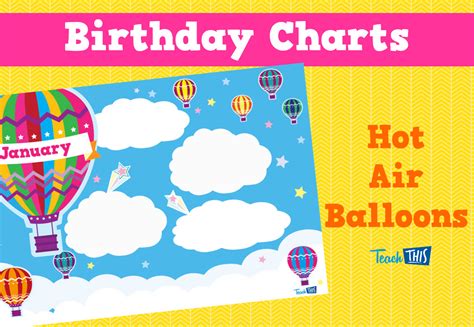 Birthday Charts Hot Air Balloons Teacher Resources And Classroom