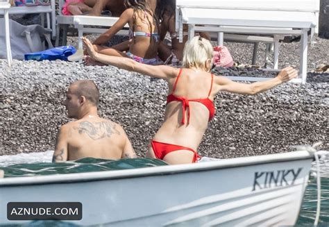 Caroline Vreeland Sexy Shows Off Her Hot Beach Body Physique In A Red Bikini In Italy Aznude