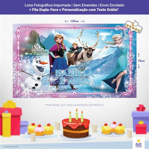 Painel Festa Frozen Loja Plotposter Elo Produtos Especiais