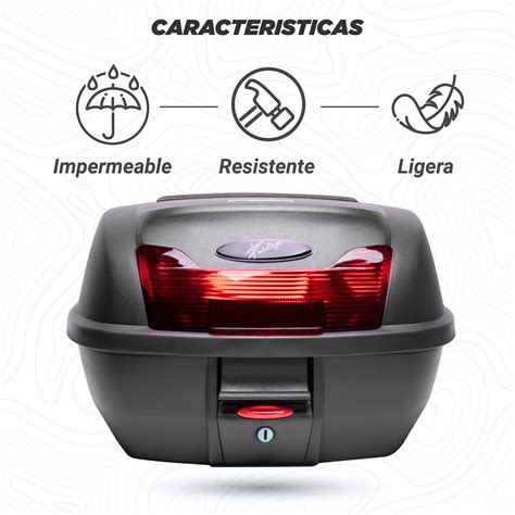 Bicimex Detalles Caja Porta Equipaje Para Motocicleta 40L Con Respaldo