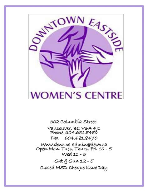 Downtown Eastside Women’s Centre Resource Guide - PAN