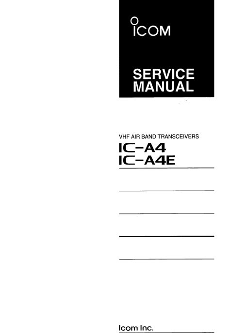 ICOM IC-A4 SERVICE MANUAL Pdf Download | ManualsLib