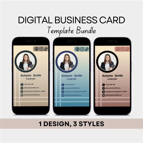 Business card template editable digital business card canva template modern professional