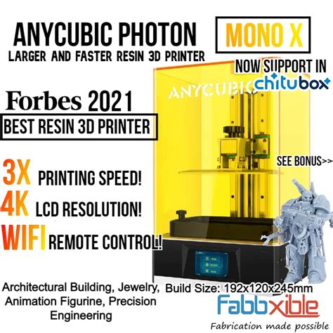 Anycubic Photon Mono X Faster And Larger 4K Resolution Resin 3D