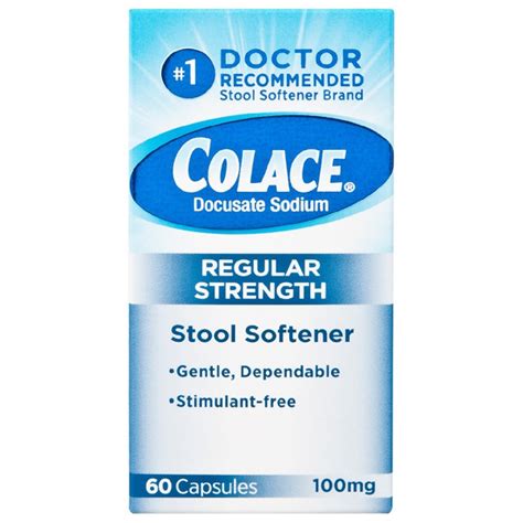 Colace Docusate Sodium Stool Softener Regular Strength Capsules 1Source