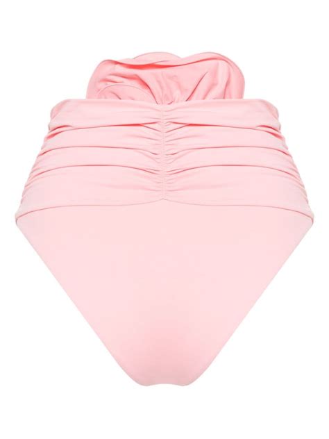 Magda Butrym floral appliqué Triangle Bikini Pink FARFETCH UK