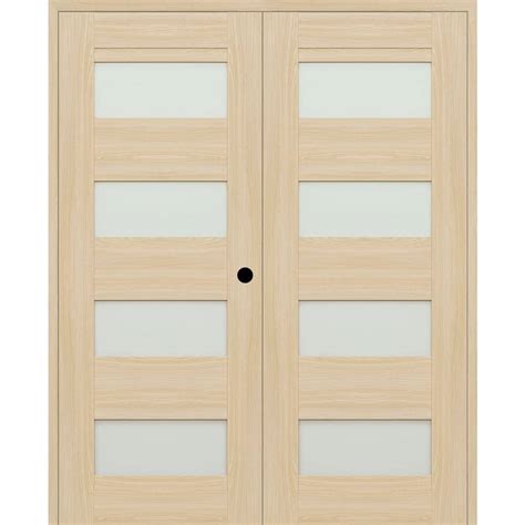 Belldinni Vona 07 08 48 In X 80 In Left Active 4 Lite Frosted Glass Loire Ash Wood Composite