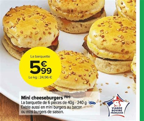 Promo Mini Cheeseburgers Chez Carrefour Market