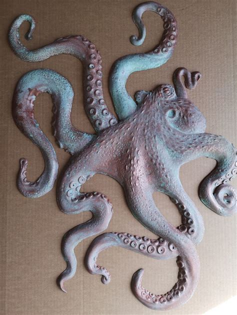 Large Octopus Wall Sculpture In Copper Etsy Uk In 2023 Octopus Wall