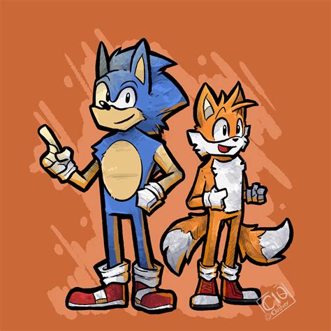 Sonic and Tails Fan-Art by Clo0ver on Newgrounds