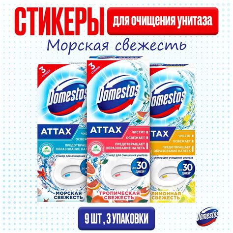 DOMESTOS Стикер для унитаза 30 гр 9шт. (3уп по 3 шт) купить на OZON по ...