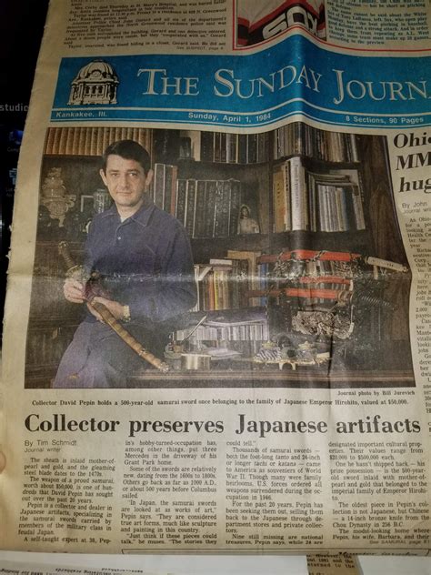 David EJ Pepin article in the Kankakee Daily Journal - SamuraiSword.com
